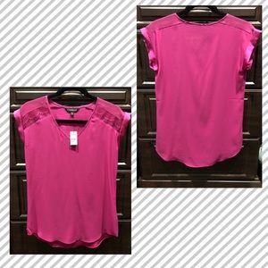 NWT Express Satin trim V-neck blouse